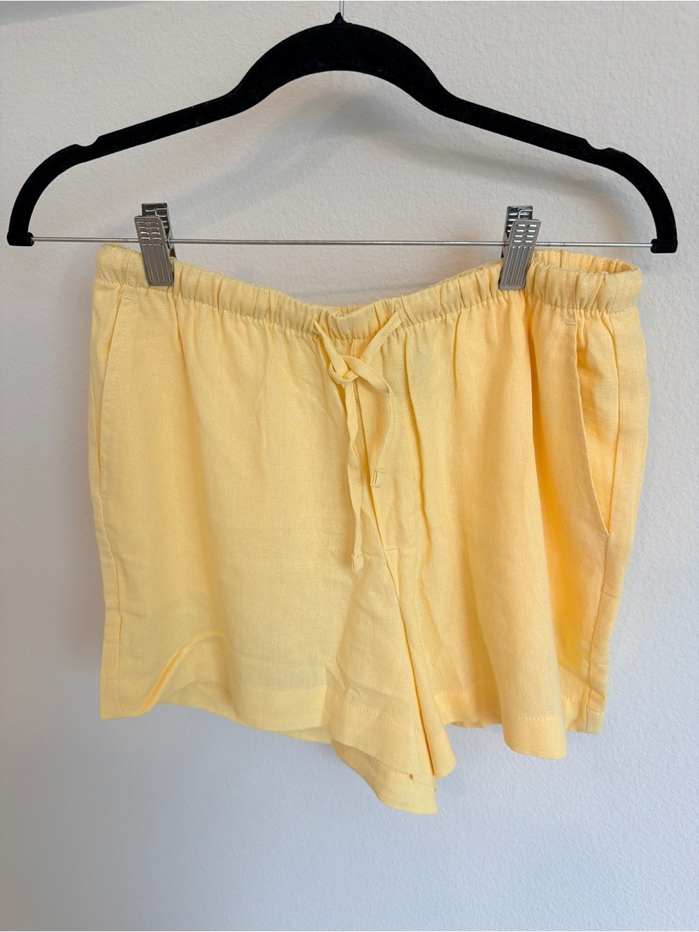 GAP Light Yellow Linen-Blend Drawstring Shorts